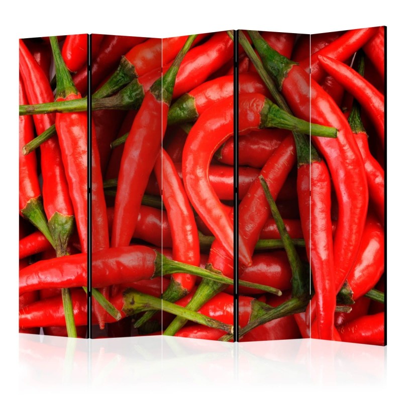 Parawan 5-częściowy - papryka chili - tło II [Room Dividers]