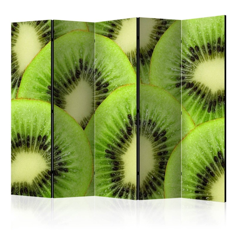 Parawan 5-częściowy - Plasterki kiwi II [Room Dividers]
