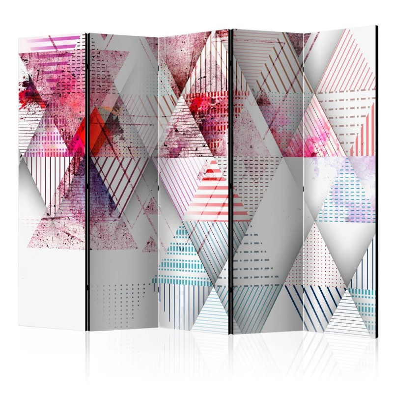Parawan 5-częściowy - Świat trójkątów II [Room Dividers]