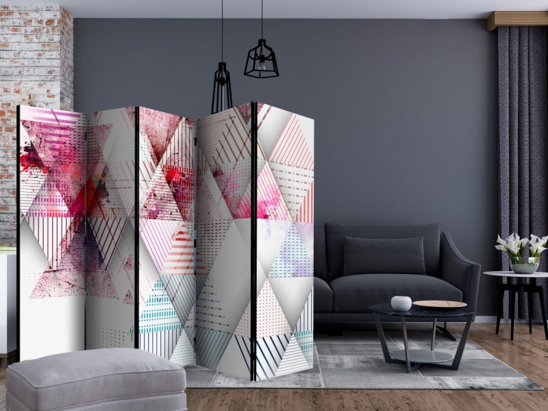 Parawan 5-częściowy - Świat trójkątów II [Room Dividers]