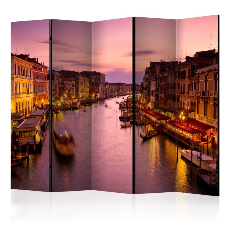 Parawan 5-częściowy - Miasto zakochanych - Wenecja nocą II [Room Dividers]