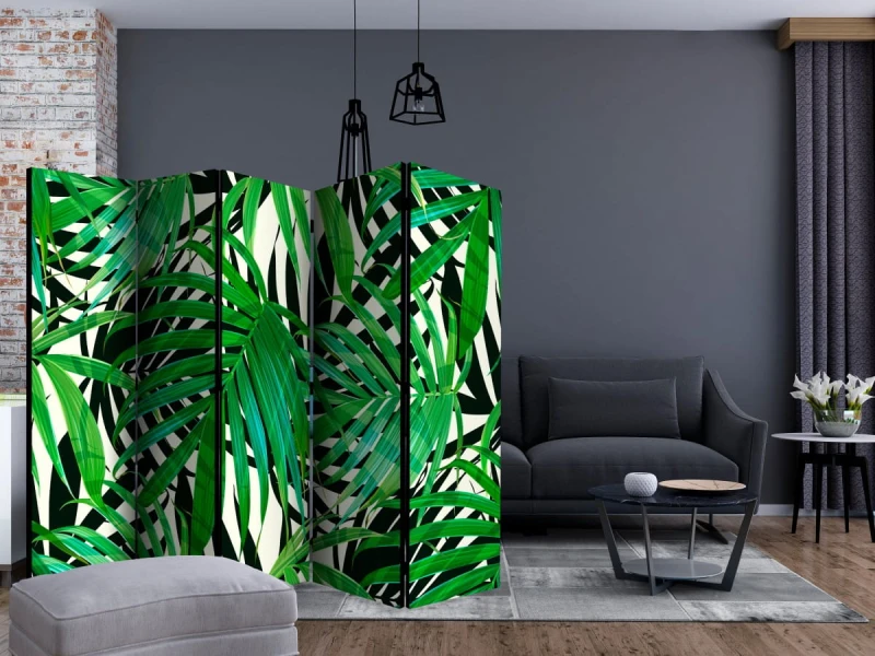 Parawan 5-częściowy - Tropikalne liście II [Room Dividers]
