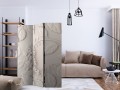 Parawan 3-częściowy - Papierowe kwiaty (kremowy) [Room Dividers]