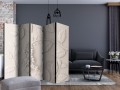 Parawan 5-częściowy - Papierowe kwiaty (kremowy) II [Room Dividers]