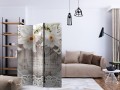 Parawan 3-częściowy - Lilie i pikowane tło [Room Dividers]