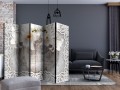 Parawan 5-częściowy - Lilie i pikowane tło II [Room Dividers]