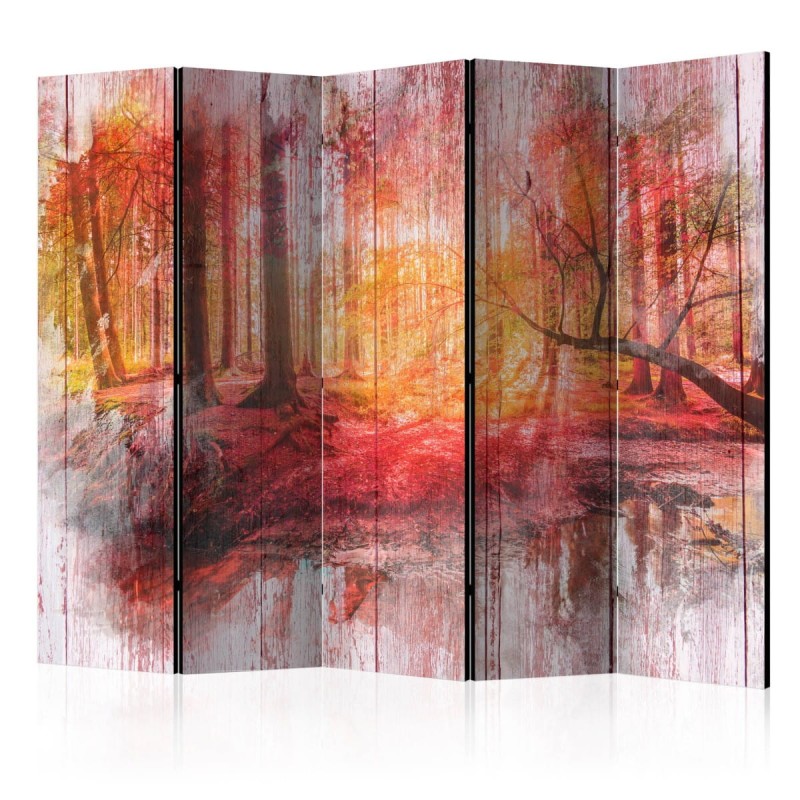 Parawan 5-częściowy - Jesienny las II [Room Dividers]