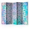 Parawan 5-częściowy - Dziewczęca Mandala (niebieski) II [Room Dividers]