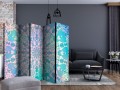 Parawan 5-częściowy - Dziewczęca Mandala (niebieski) II [Room Dividers]