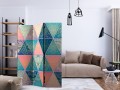 Parawan 3-częściowy - Orientalne trójkąty [Room Dividers]