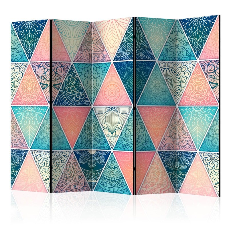 Parawan 5-częściowy - Orientalne trójkąty II [Room Dividers]