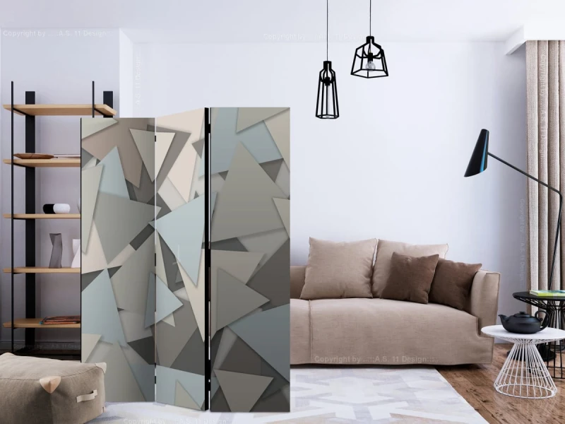 Parawan 3-częściowy - Geometryczna układanka [Room Dividers]