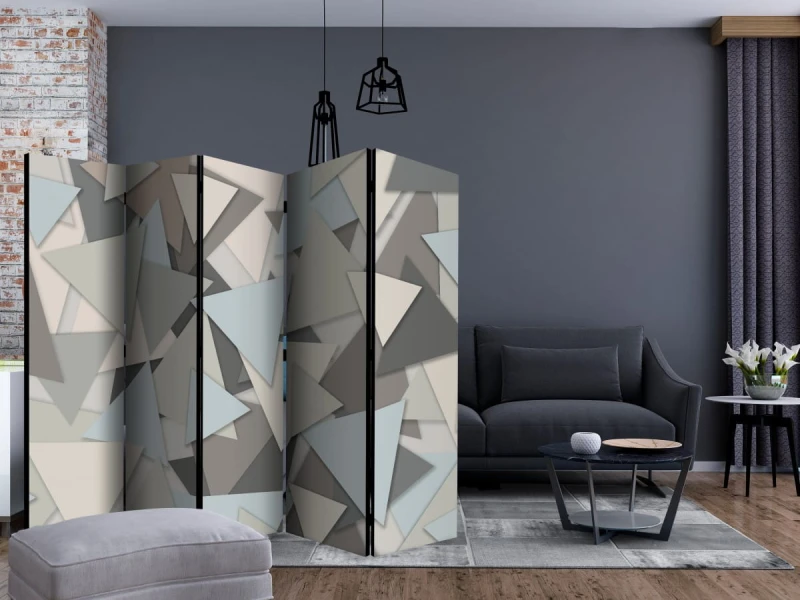 Parawan 5-częściowy - Geometryczna układanka II [Room Dividers]