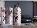 Parawan 5-częściowy - Latające kolibry (różowy) II [Room Dividers]
