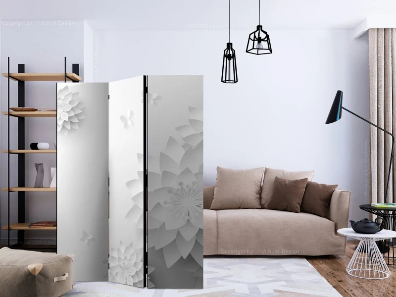 Parawan 3-częściowy - Orientalne kwiaty [Room Dividers]