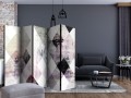 Parawan 5-częściowy - Rombowa szachownica (różowy) II [Room Dividers]