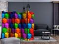 Parawan 5-częściowy - Kolorowe pola geometryczne II [Room Dividers]