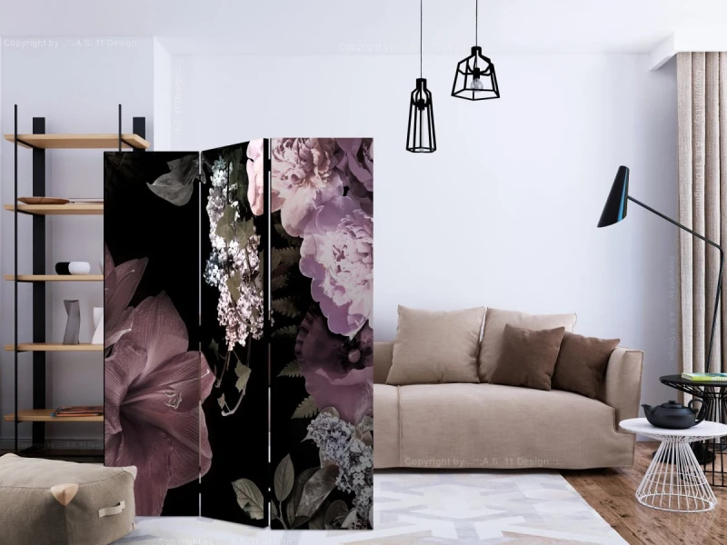 Parawan 3-częściowy - Kwiaty z przeszłości [Room Dividers]