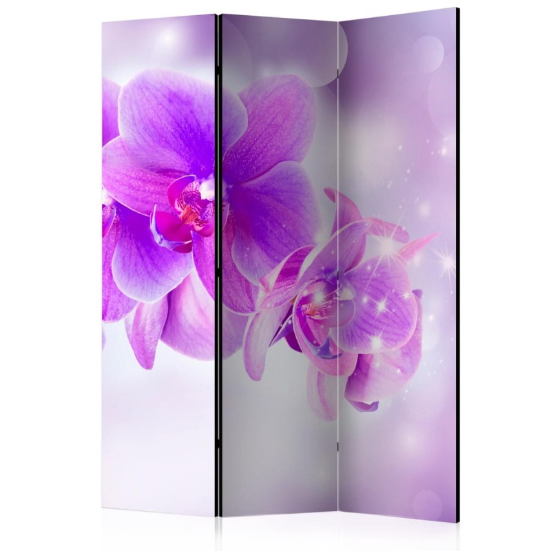 Parawan 3-częściowy - Fioletowe orchidee [Room Dividers]