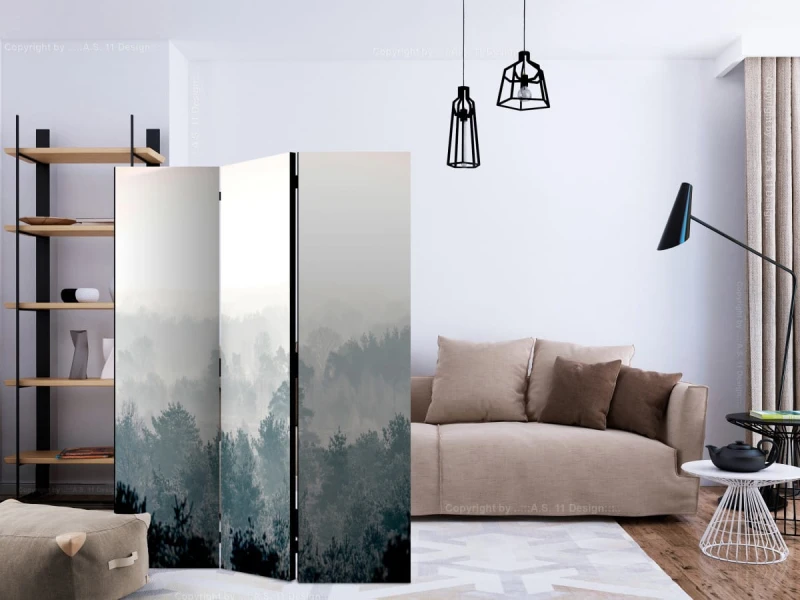 Parawan 3-częściowy - Zimowy las [Room Dividers]