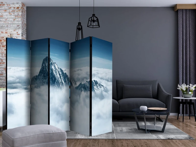 Parawan 5-częściowy - Górski szczyt w chmurach II [Room Dividers]