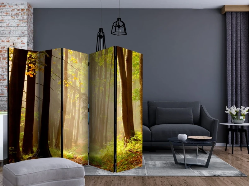 Parawan 5-częściowy - Mysterious forest path II [Room Dividers]