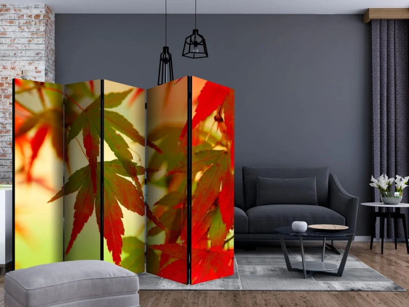 Parawan 5-częściowy - Kolorowe liście II [Room Dividers]