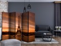 Parawan 5-częściowy - Wieża Eiffla o świcie II [Room Dividers]