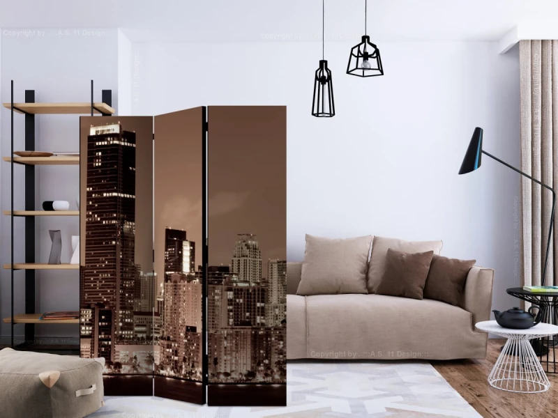 Parawan 3-częściowy - Nocne życie w Miami [Room Dividers]