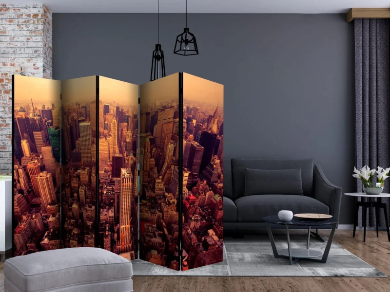 Parawan 5-częściowy - Manhattan z lotu ptaka, Nowy Jork II [Room Dividers]