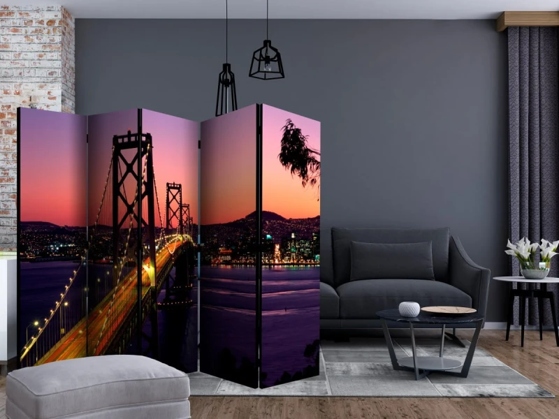Parawan 5-częściowy - Charming evening in San Francisco II [Room Dividers]