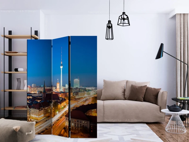Parawan 3-częściowy - Berlin by night [Room Dividers]
