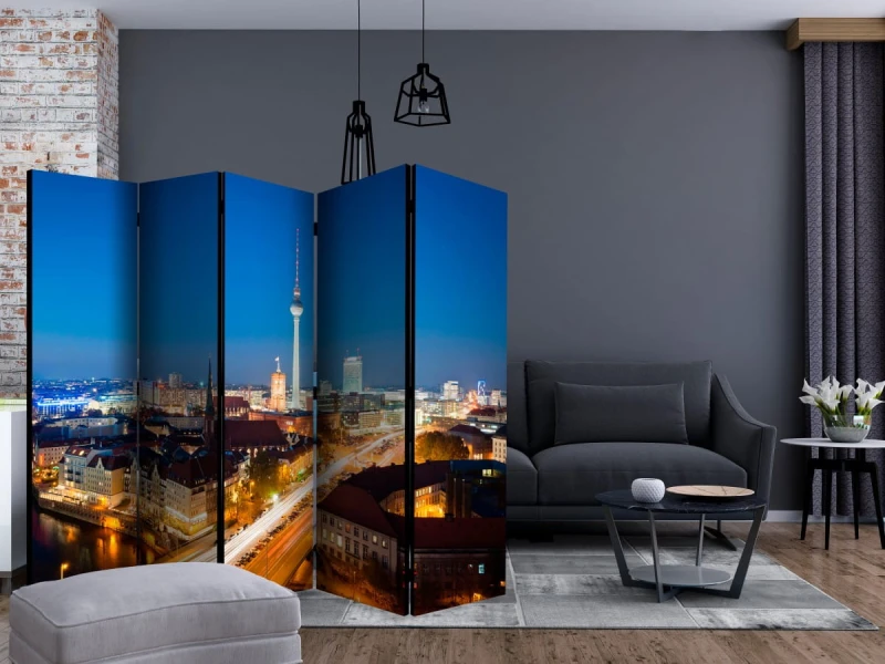Parawan 5-częściowy - Berlin by night II [Room Dividers]
