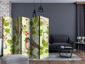 Parawan 5-częściowy - Ptak i lilie - motyw vintage II [Room Dividers]