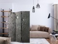 Parawan 3-częściowy - Stalowa powierzchnia z kroplami wody [Room Dividers]