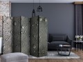 Parawan 5-częściowy - Stalowa powierzchnia z kroplami wody II [Room Dividers]