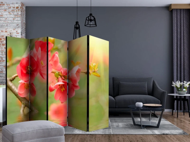 Parawan 5-częściowy - Azalea reflected in the water II [Room Dividers]