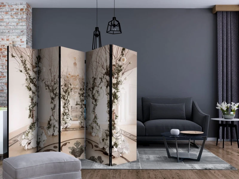 Parawan 5-częściowy - Kwiatowa komnata II [Room Dividers]