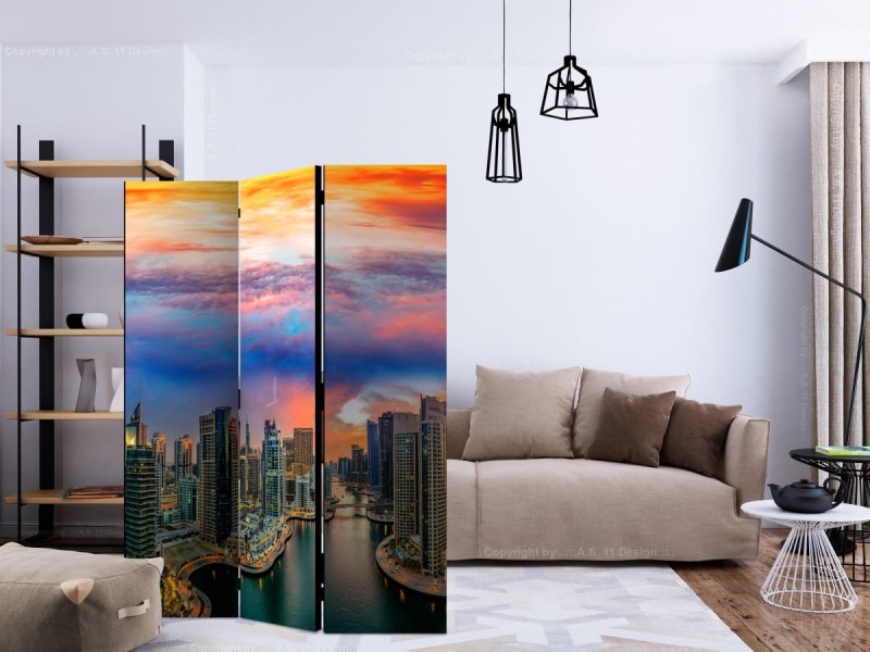Parawan 3-częściowy - Popołudnie w Dubaju [Room Dividers]