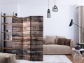 Parawan 3-częściowy - Przypalane deski [Room Dividers]