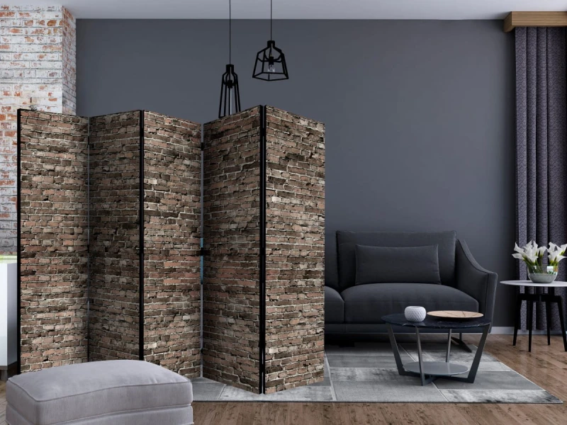 Parawan 5-częściowy - Stara cegła II [Room Dividers]