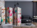 Parawan 5-częściowy - Tęczowe trójkąty II [Room Dividers]