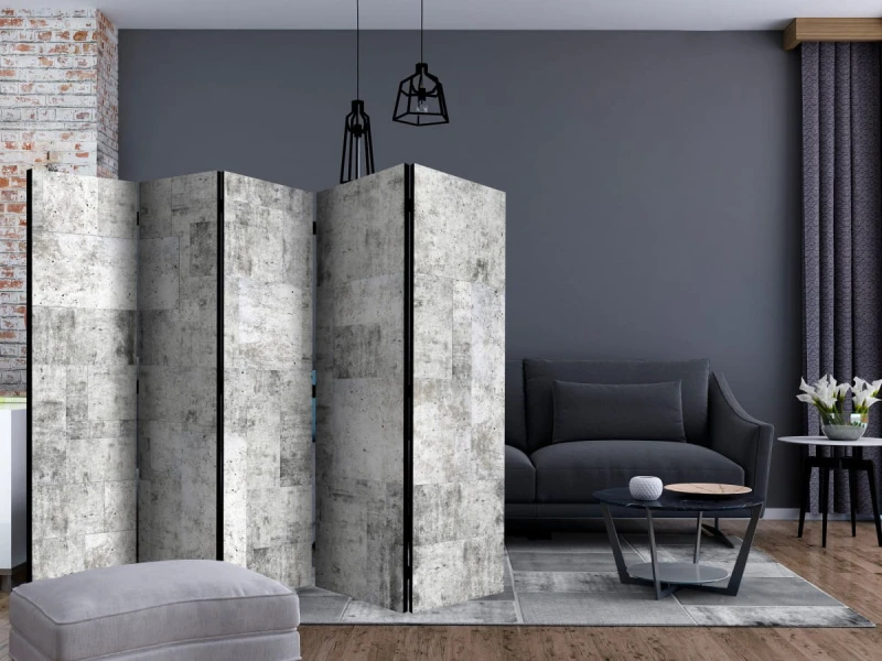 Parawan 5-częściowy - Beton: Szare miasto II [Room Dividers]