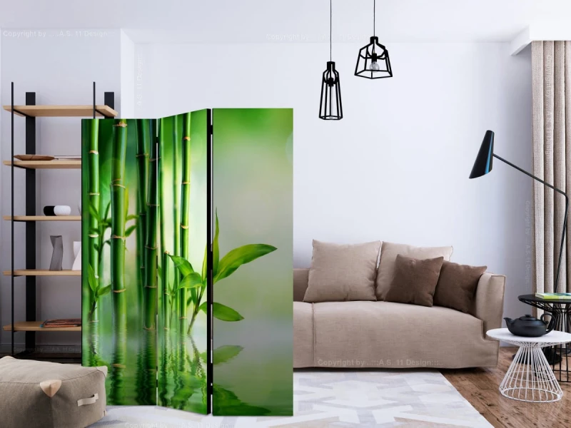 Parawan 3-częściowy - Bambusowy gaj [Room Dividers]