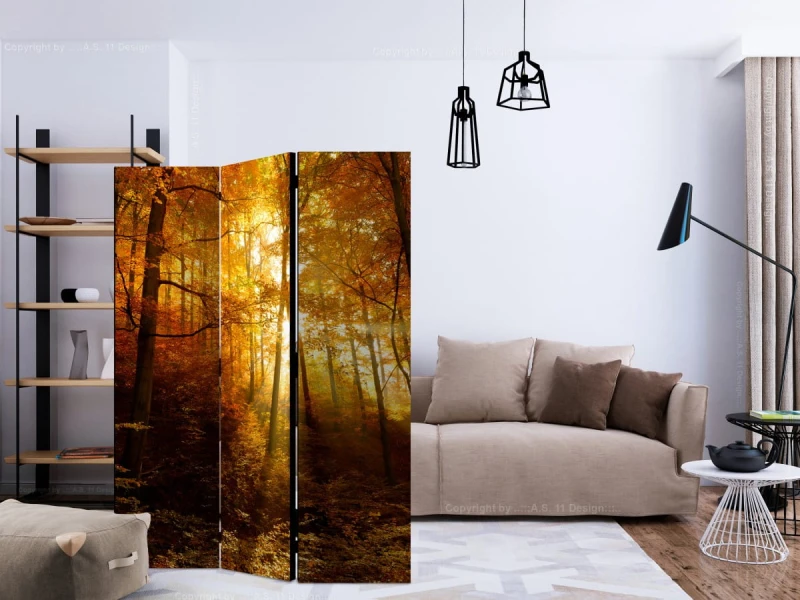 Parawan 3-częściowy - Jesienna iluminacja [Room Dividers]