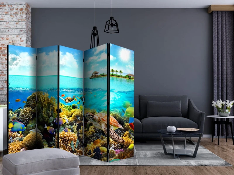Parawan 5-częściowy - Rajskie Malediwy II [Room Dividers]