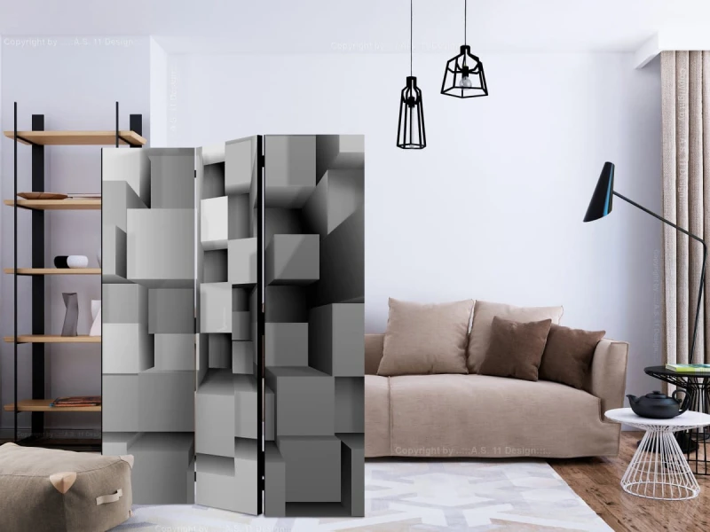 Parawan 3-częściowy - Mechaniczna symetria [Room Dividers]