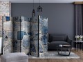 Parawan 5-częściowy - Szafirowy kamień II [Room Dividers]