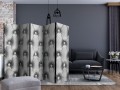 Parawan 5-częściowy - Srebrny luksus II [Room Dividers]