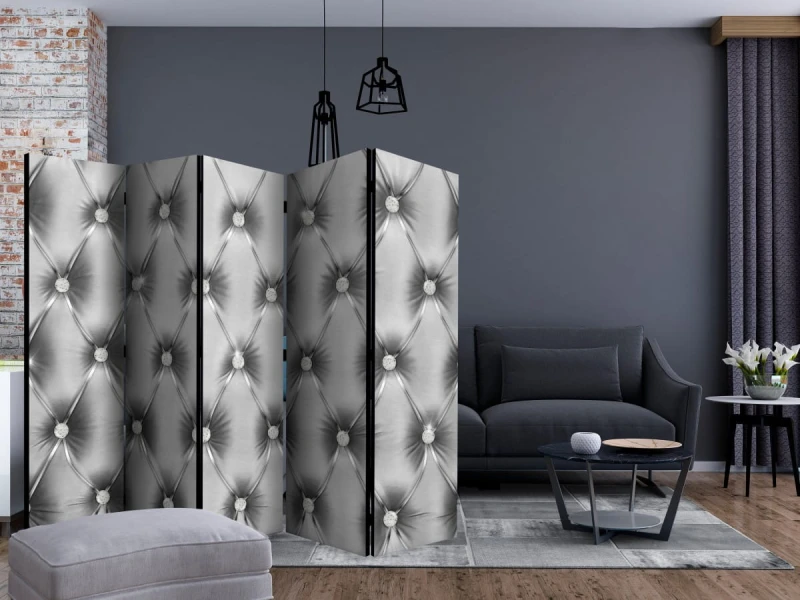 Parawan 5-częściowy - Srebrny luksus II [Room Dividers]